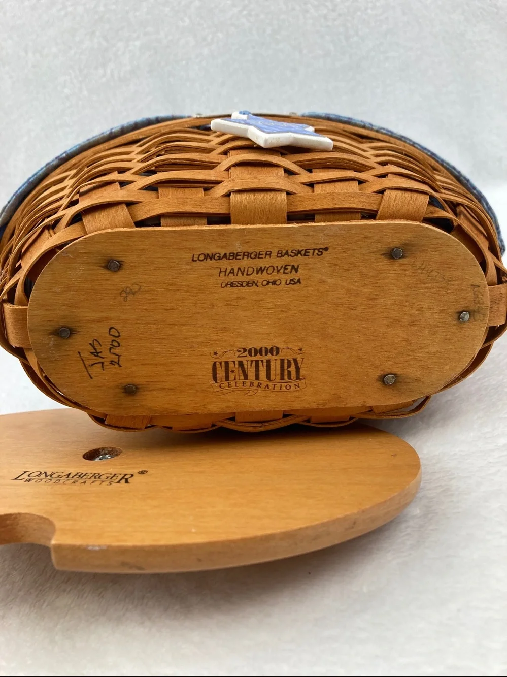 VTG Longaberger Century Celebration 2000 Cheers Basket with Lid 8”